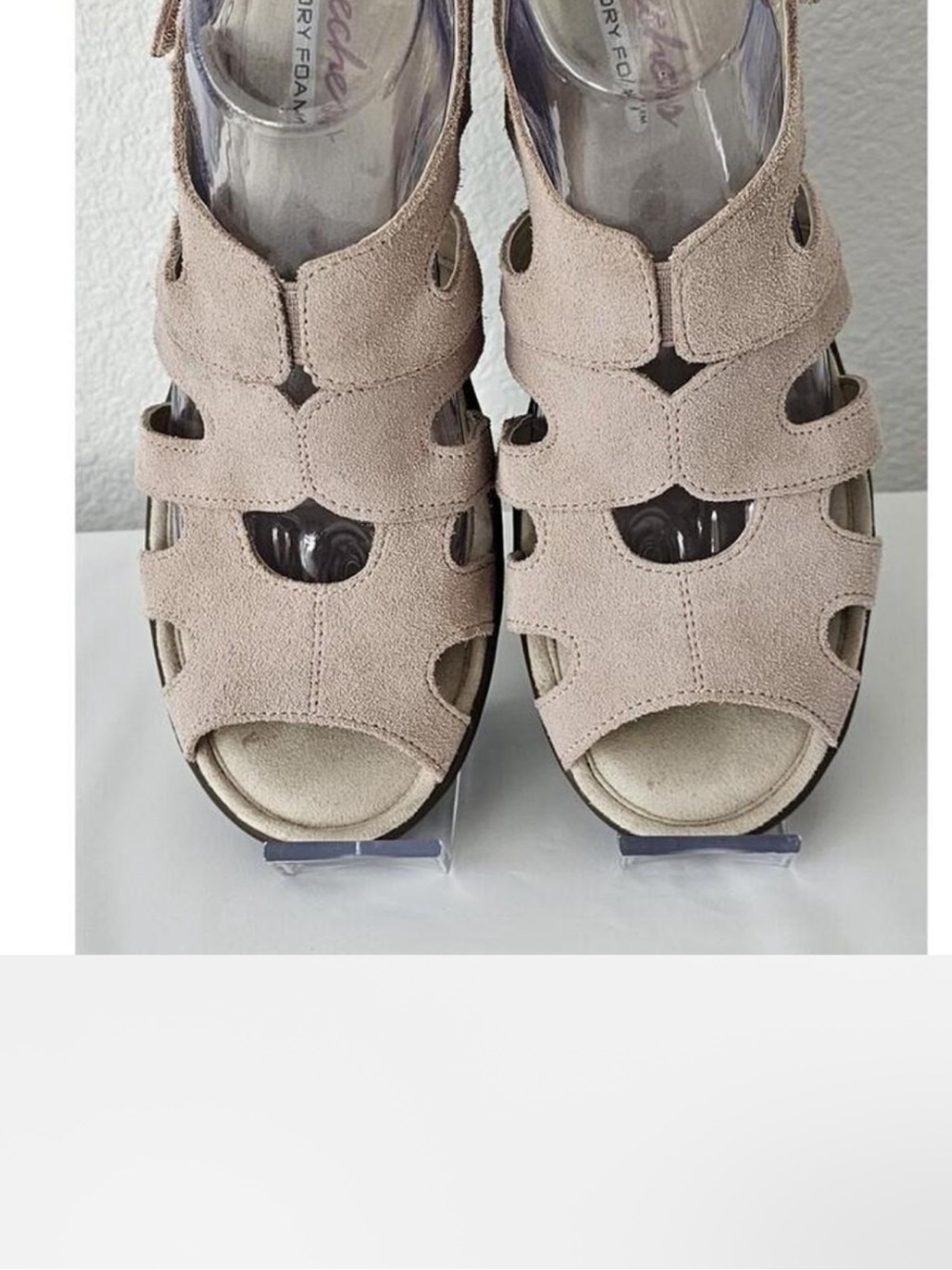 Skechers Parallel Stylin Womens Size 9 Shoes Beige Caged Slingback Sandal NEW